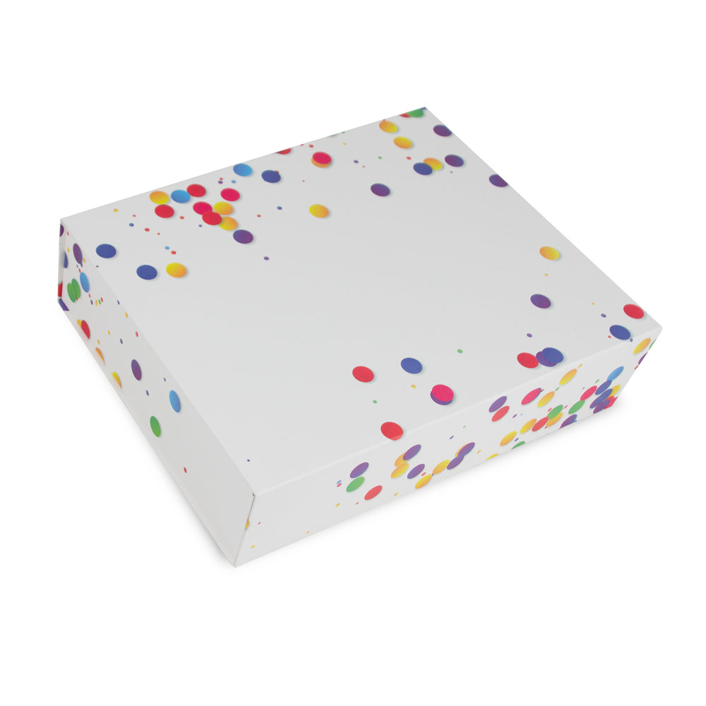 Kraft magneetdozen wit - Confetti