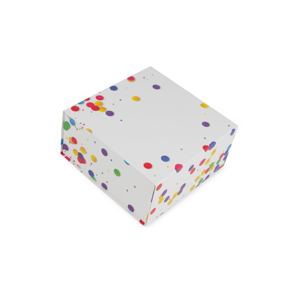 Kraft magneetdozen wit - Confetti