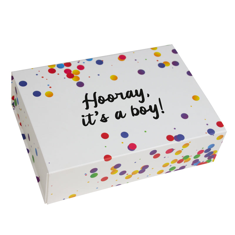 Hooray it's a boy! magneetdozen - Confetti