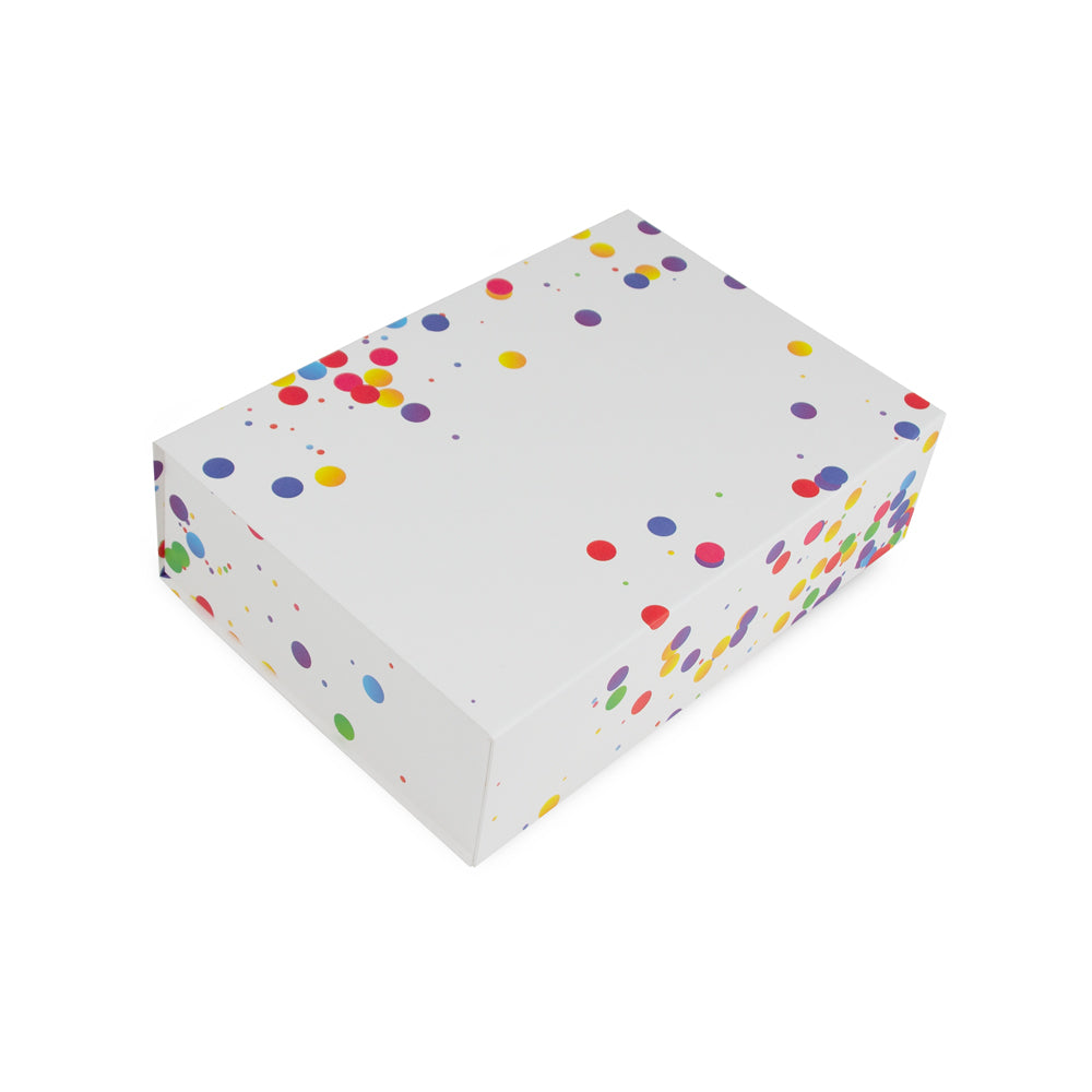 Kraft magneetdozen wit - Confetti